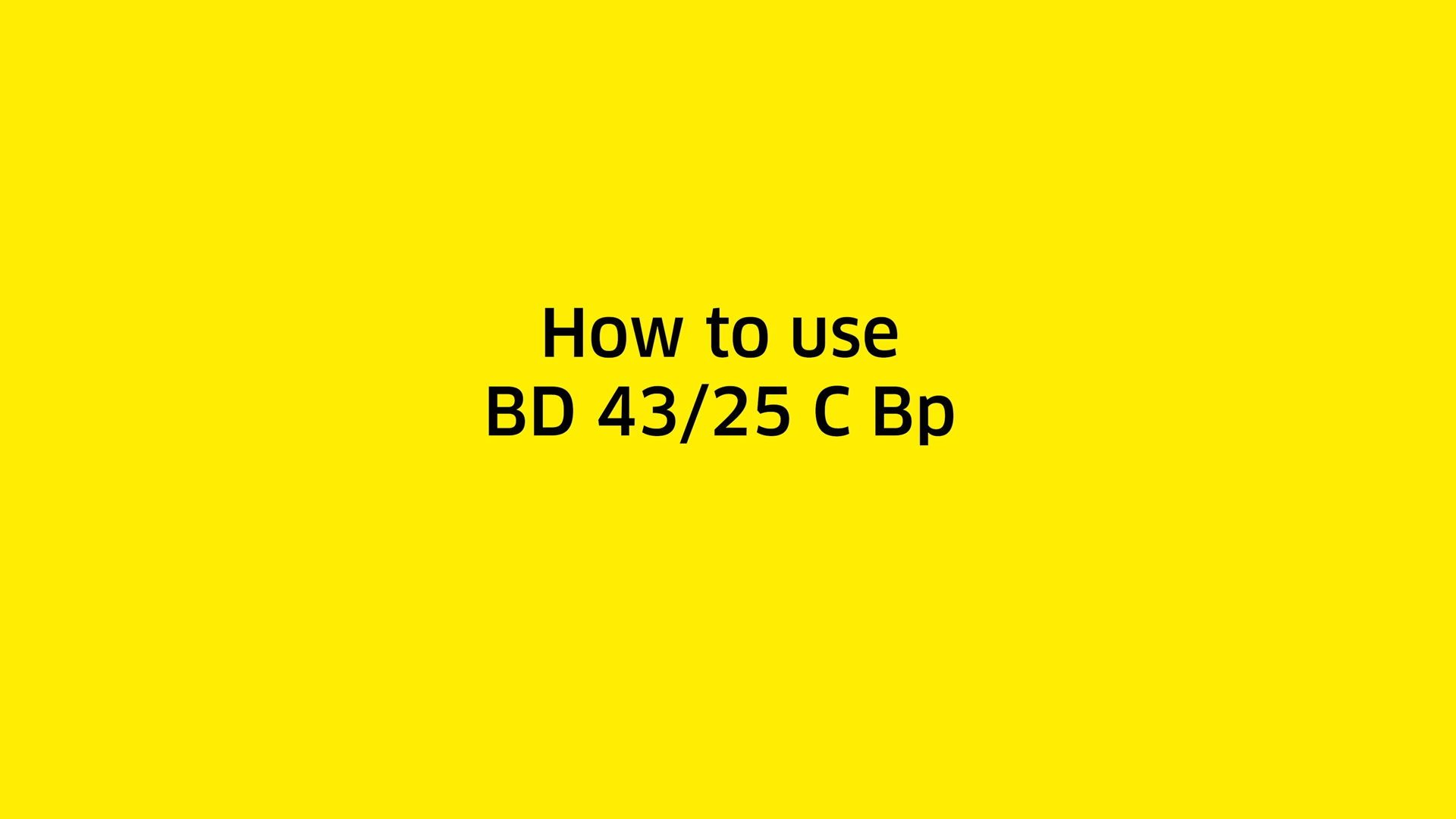 How to use the scrubber drier BD 43/25 C Bp